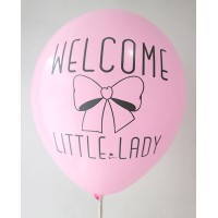 Hot Pink Welcome Little Lady Printed Balloons